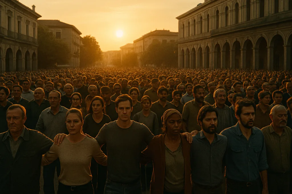 una multitud unida en un mismo espacio.